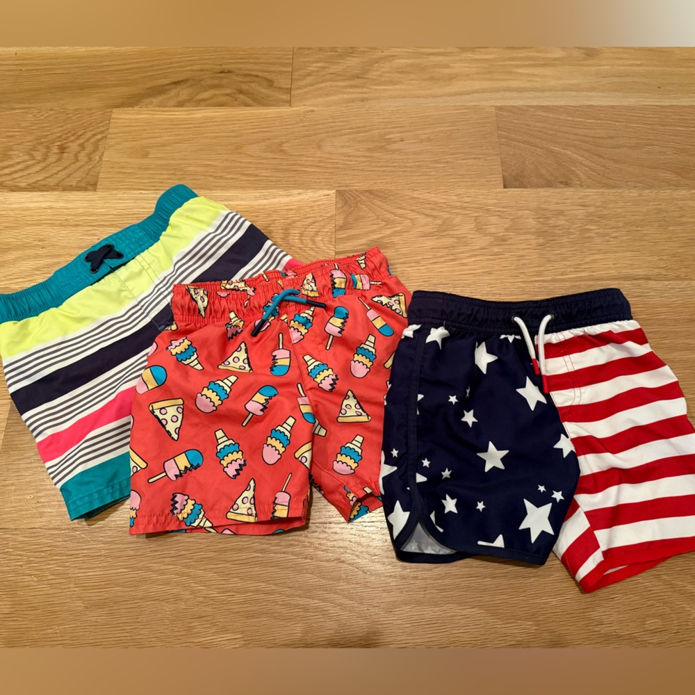 Cat & Jack Navy and White Kids' Swim Trunks